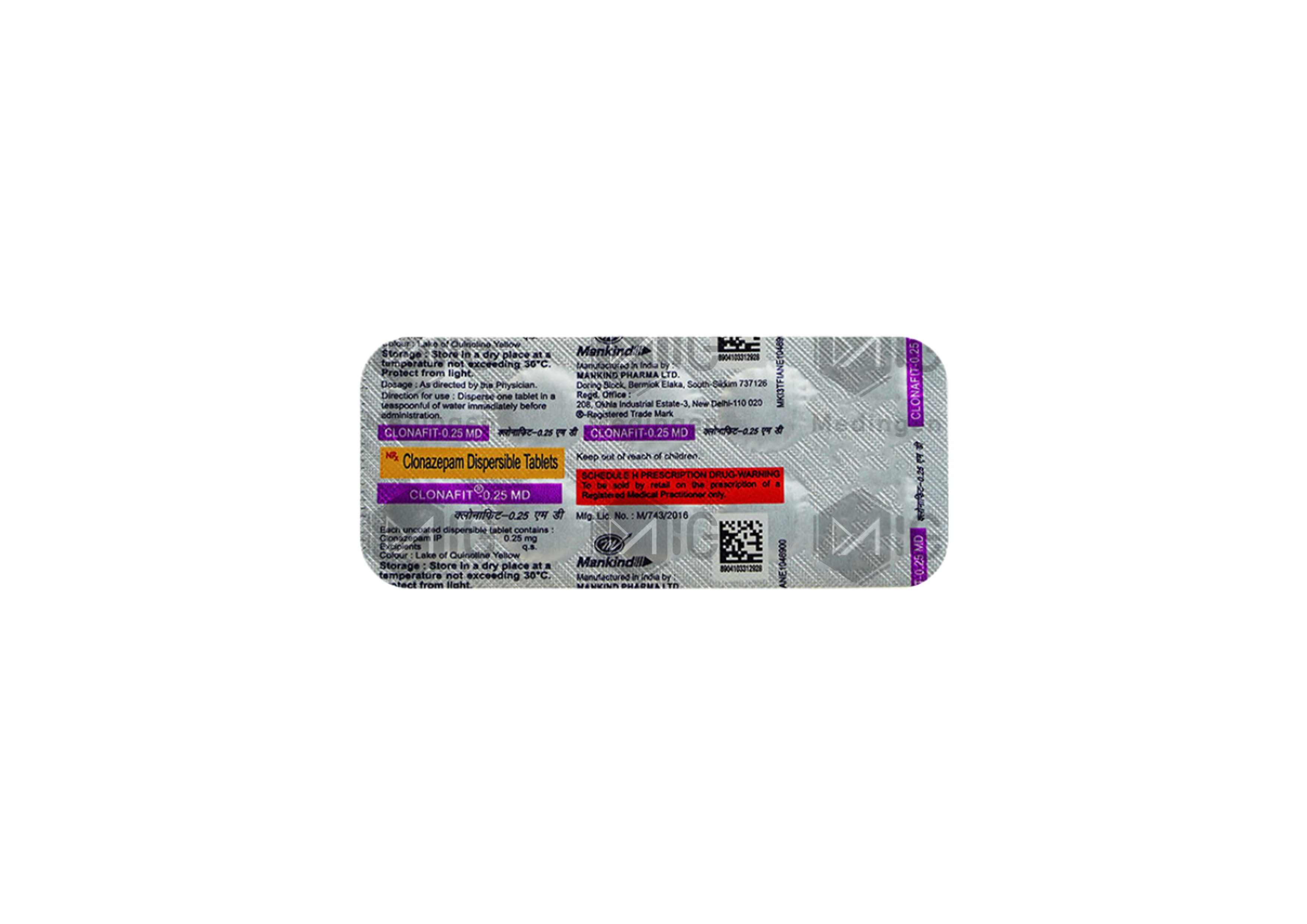 CLONAFIT 0.25 MG